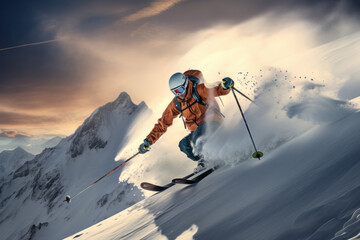 Ein Bild von einem Skifahrer an einem sch&ouml;nen Wintertag