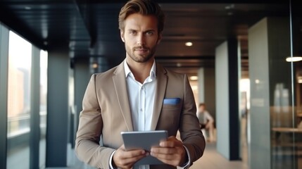 businessman using tablet