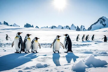 penguins in polar regions Generated Ai