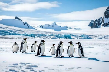 penguin on ice Generated Ai