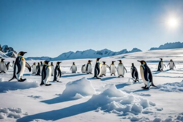 penguins in polar regions Generated Ai