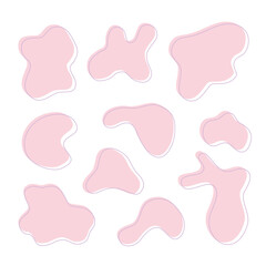 Organic abstract amoeba blob shape with line vector illustration isolated
