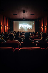 People enjoying a movie in a cinema
