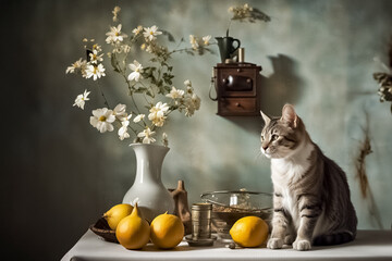 Obraz premium Still life con gattina