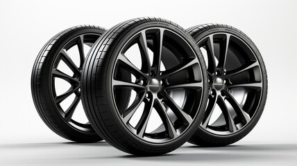 Obraz premium car wheel on white background