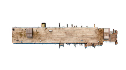 Wharf top view isolated on white created with Generative AI - obrazy, fototapety, plakaty
