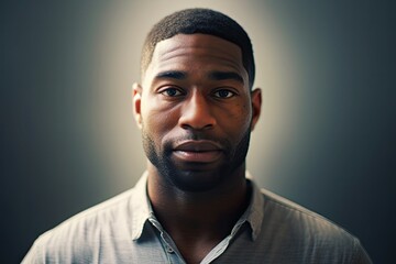 African American man's natural light portrait. Photo generative AI