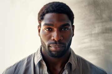 Fototapeta premium African American man's natural light portrait. Photo generative AI
