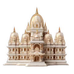 Fototapete Anbetungsstätte Hindu temple isolated on white created with Generative AI
