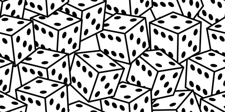 black white dice seamless pattern