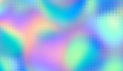 Abstract defocused horizontal background with pop art halftone dots. Vector image.
