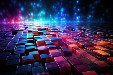 Fototapeta premium Abstract futuristic technology background. light line design Generative AI
