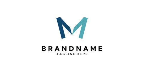 an M cut themed graphic image, on a white background. base vector graphics.