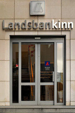 Reykjavik, Iceland, Europe - Landsbankinn - literally - the National bank, largest bank in Iceland, predecessor of Landsbanki (failed in Icelandic financial crisis)