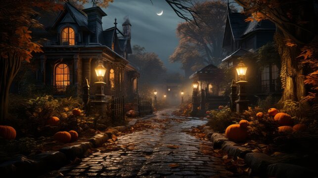 Autumn Dusk in Halloween Town.