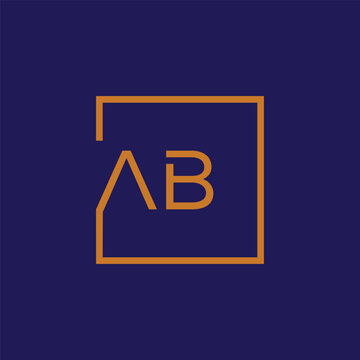 Creative initial letter AB square logo design concept vector