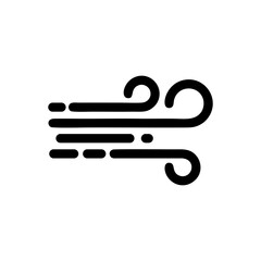 vector icons of wind blowing. Icons of the contours of the blowing wind. A symbol of windy weather. Editable stroke