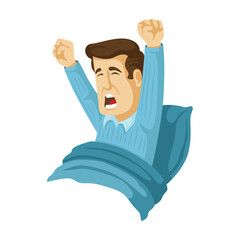 illustration of people waking up vector image