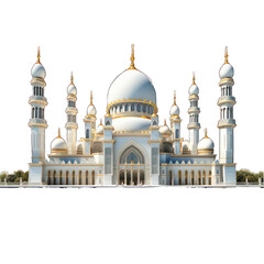 Mosque isolated on white created with Generative AI