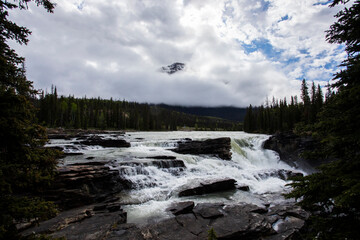 Summer in Athabasca Falls, Jasper National Park, Canada