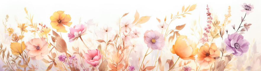 Obraz na płótnie Canvas Watercolor Flower Clipart. Realistic Floral Illustrations. Watercolor floral composition