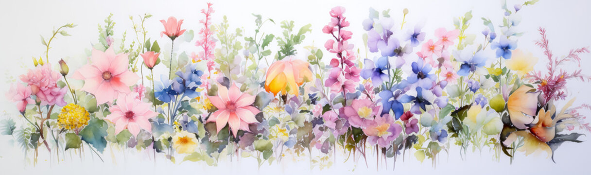 Watercolor Flower Clipart. Realistic Floral Illustrations. Watercolor floral composition © waichi2013th
