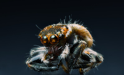 ragno saltatore jumping spider portrait ritratto 4k super macro view