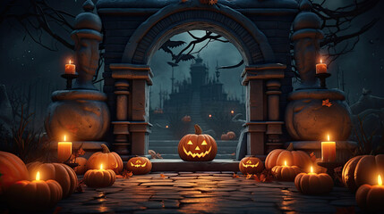 Halloween jack pumpkin. Halloween greeting card