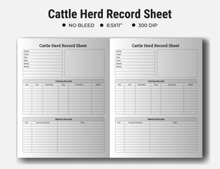 Cattle Herd Record Sheet, kdp interior 