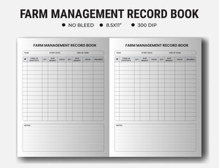 Farm Management Record Keeping Template, Kdp Interior