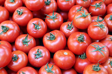 healthy food background of ripe red tomatoes

