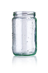 glass jar with water drops