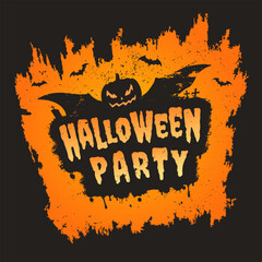 Merry Halloween party banner colorful