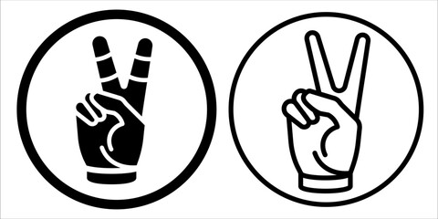 VECTOR VICTORY ICON IN STROKE AND FILL VERSION