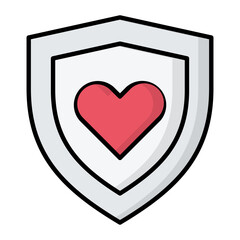 Safe Heart Line Color Icon