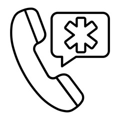Emergency Call Outline Icon