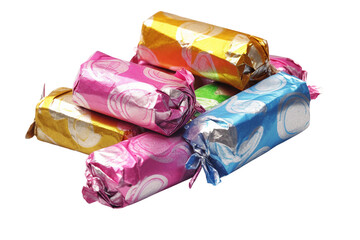 Candy and candy wrapper. transparent background