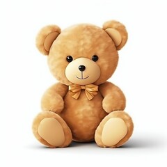 Fototapeta premium Plush Bear Isolated on White Background. Generative ai