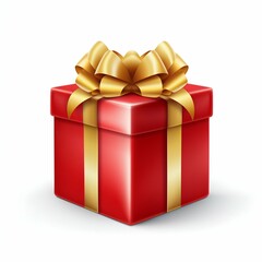 Obraz premium Elegant Gift Box Tied with Vibrant Red Ribbon. Generative ai