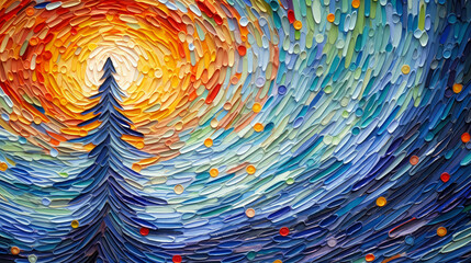 abstract christmas tree oil painting background
