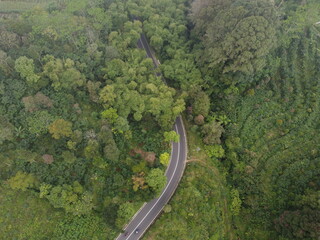view of the road in the mountains