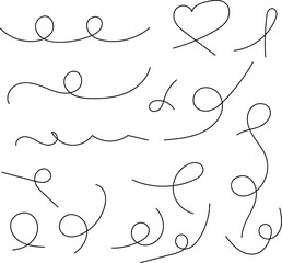 Hand drawn dotted curved line shape. Curved line - vector illustration isolated on white background.