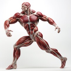 anatomy, muscles on white background 