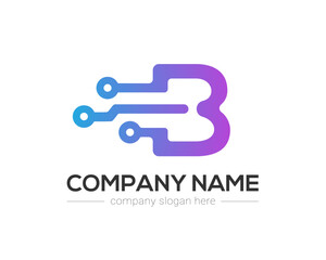 B Letter Tech Logo Design Template.
B Letter Icon Design Vector with Digital Circuit Connection Symbol.
Motion Speed Line Letter B Logo Element.