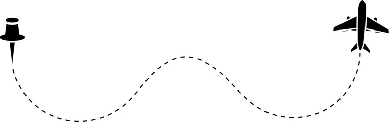 Route icon - two points with dotted path and location pin. Route location icon two pin sign and dotted line.