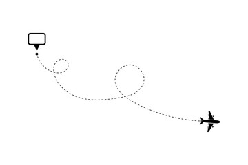 Route icon - two points with dotted path and location pin. Route location icon two pin sign and dotted line.