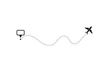 Route icon - two points with dotted path and location pin. Route location icon two pin sign and dotted line.