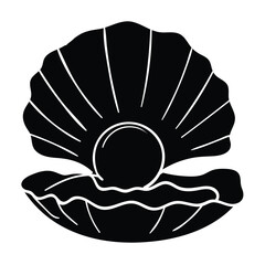 Hand Drawing Style of pearl seashell vector. Suitable for jewelry icon, sign or symbol.