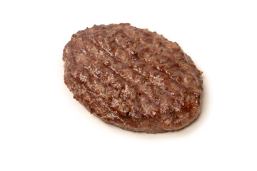 Cutlet with a minced beef isolated on a white background.
