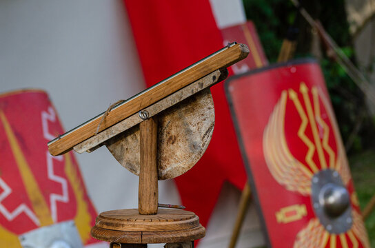 Dioptra, topographical instrument from the Roman period. Selective focus